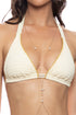 Luli Fama White Sands Luxe Stitch Triangle Halter Top